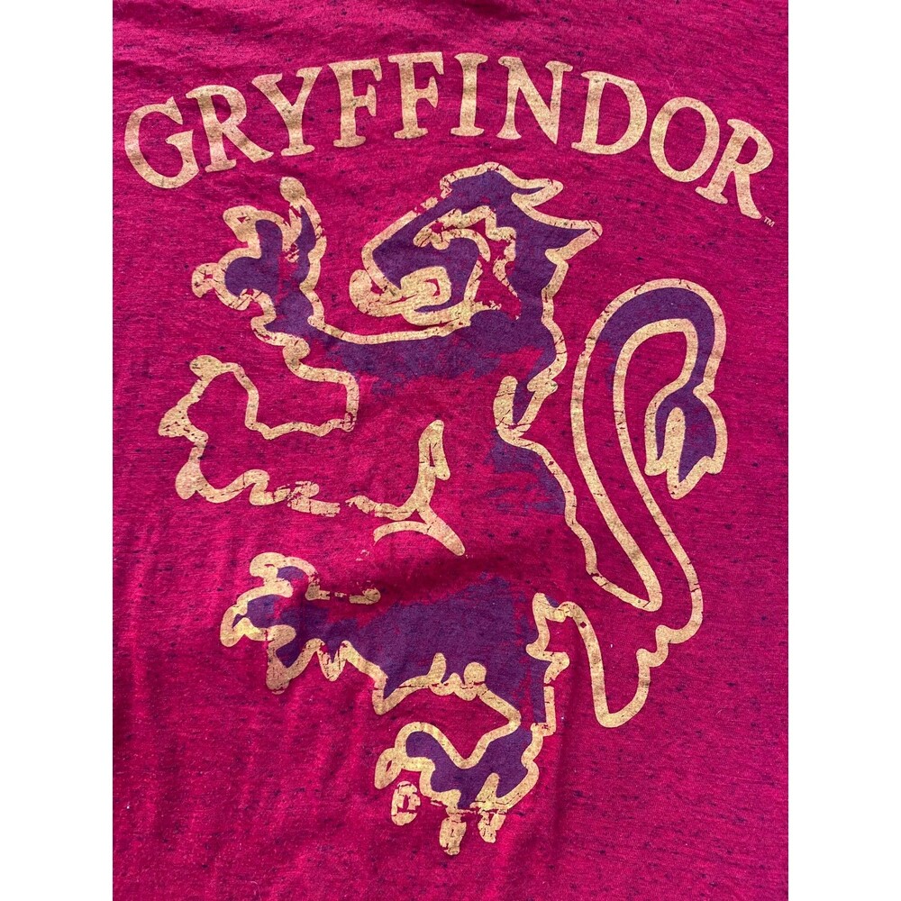 Harry Potter Gryffindor Graphic TShirt Red Speckled Size Large